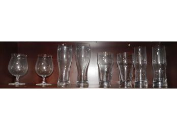 Assorted Lot Of Beers Glasses And Wine Glasses (w050)