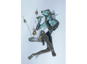 Vintage Solid Bronze Musical Figurine Motif (w243)