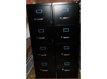 Pair Of 4 Drawer Filing Cabinets (w005)