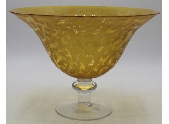 Vintage Yellow Glass Fruit Bowl (074)