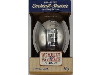 Brand New Wembley Tailgate Stainless Steel Football Cocktail Shaker W/ Kickoff Tee Stand (124)