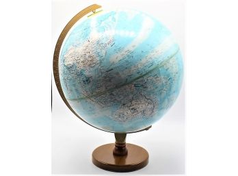 Vintage Globemaster 12 Inch Diameter World Globe Made In USA Wood Base (130)