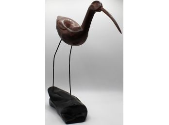 Smith & Hawken Red Shore Bird Figurine Folk Art Distressed Wood Home Decor (080)