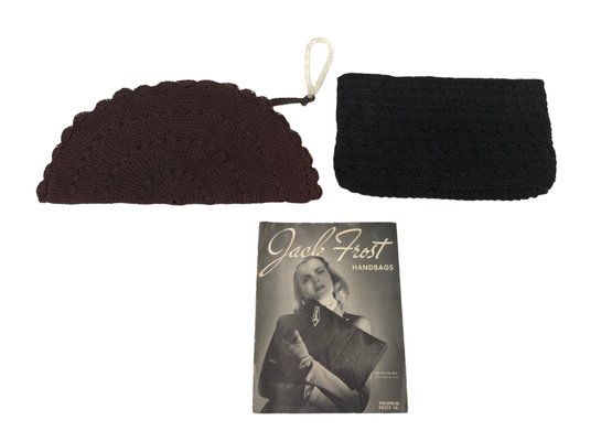 1940s Crocheted Jack Frost Handbags, As Displayed In Accompanying Magazine - #S13-3