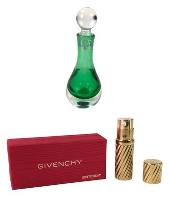Givenchy Paris L'Interdit Perfume Atomizer & LSA International Krosno Bottle With Stopper - #JC-R