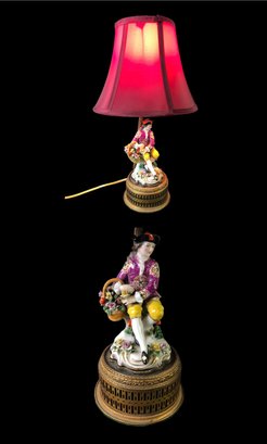 Sitzendorf Porcelain Table Lamp (WORKS) - #S8-2