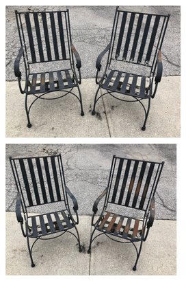 Vintage Wrought Iron Rocking Chairs (Set Of 4) - #BOB