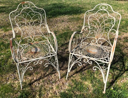 Mid-Century Wrought Iron Patio Chairs - #BOB