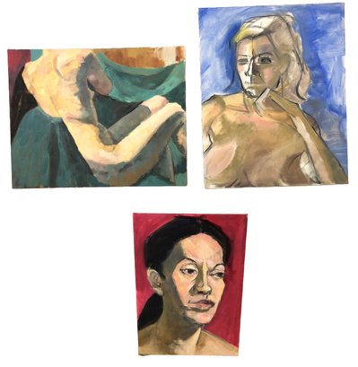 Collection Of Female Figurative / Nude Study Oil On Canvas Paintings - #R2