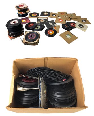Collection Of 45 RPM Vinyl Records: Queen, Journey, The Allman Brothers & More - #W1