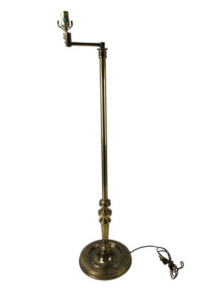 Vintage Brass Swing Arm Floor Lamp - #BT-F