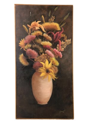 1982 Floral Still Life Oil On Canvas Painting, Signed J. Howard - #SW-10