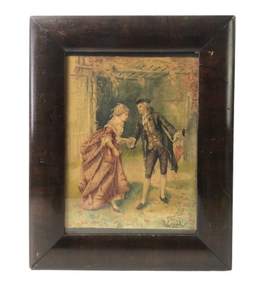 Victorian Watercolor Painting, Signed R. Conrad - #R2
