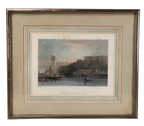 'The Palisades - Hudson River' Hand Colored Engraving By Charles Cousen - #C3