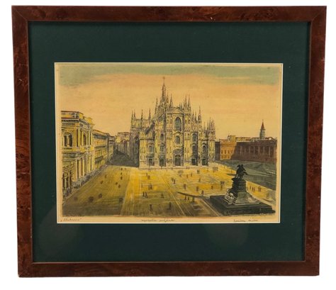Duomo Di Milano Hand Colored Etching By Bela Sziklay (Hungarian, 1911-1981) - #C2
