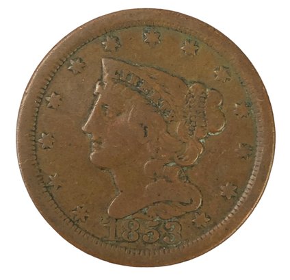1853 Braided Hair Half Cent Coin - #JC-B