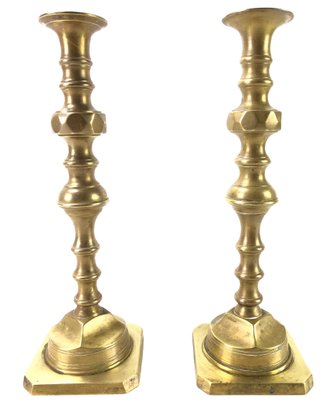 Victorian Brass Candlesticks (Set Of 2) - #S9-5