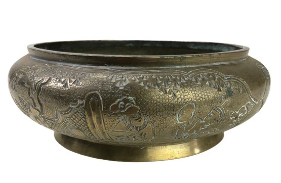 Chinese Footed Brass Censer Bowl - #S9-2