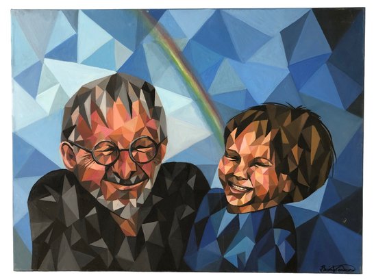 Steven Spielberg Oil On Canvas Painting, Shattered Series By Brianna Vanacoro - #B4