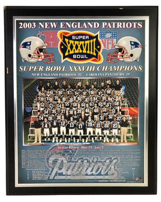 Super Bowl XXXVIII Champions New England Patriots Photo Plaque - #S8-3