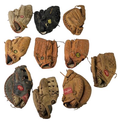 Collection Of Wilson & Rawlings Baseball Gloves - #S2-4