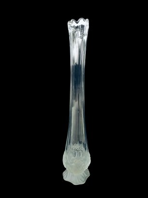 Clear Glass Swung Vase With Frosted Base - #S11-1