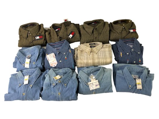 Collection Of Men's Shirts: Burberrys, County Seat, Robert Graham, Tommy Hilfiger (NEW) - #S18-2