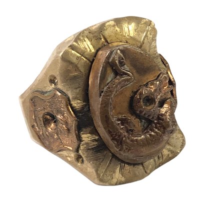 Mexican Brass & Copper Dragon Ring (Size 10-3/4) - #JC-L
