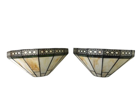 Tiffany-Style Slag Glass Wall Sconces (Set Of 2) - #S13-2