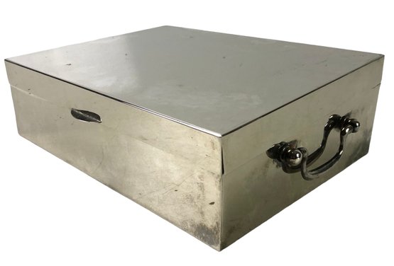 Pottery Barn Silver Plate Stationary Box With Keys - #S3-4