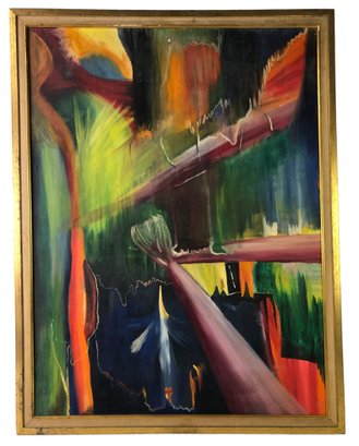Mid-Century Abstract Oil On Canvas Painting, Signed Spero - #BR