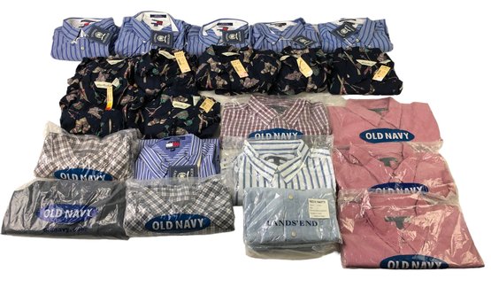 Collection Of Men's Shirts: Eddie Bauer, Old Navy, Tommy Hilfiger (NEW) - #S17-2
