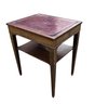 1950s Leather Top Side Table By Superior Table - #BR