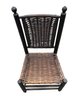 Vintage Wood Side Chair With Woven Seat And Back - #SW
