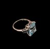 14K Gold Blue Topaz Ring, Size 8.25 - #JC