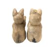 Hand Carved Wood Drummer & Trumpeter Pig Statues - #S7-5