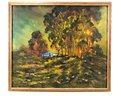 Signed Joseph Splendora Country Landscape Oil On Canvas Painting - #BW-A7