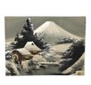 Signed Japanese Mount Fuji Winter Landscape Oil On Silk Painting - #S11-4