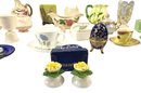 Collection Of English Porcelain Tea Cups, Franciscan Gravy Boat, Wedgwood & More - #S17-2