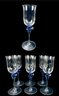 Cobalt Blue Clear Stem Wine Glasses (Set Of 6) - #S19-2