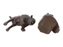 Hand Carved Rosewood Buffalo & Owl Sculptures - #FS-7