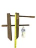 Primitive Wood Clamp & Pulley With Iron Hook - #S15-3