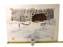 1984 Signed Harry Swanson Winter Landscape Watercolor Painting, 'The Seekers' - #S27-3