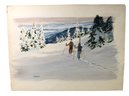 1984 Signed Harry Swanson Winter Landscape Watercolor Painting, 'Mountaineering' - #S27-3