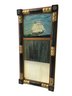 Antique 19th Century Reverse Painted Mirror, Clipper Ship Scene - #C3