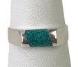 Mexican Sterling Silver & Turquoise Ring, Size 7-3/4 - #JC-B