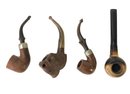 Collection Of Hand Carved Tobacco Pipes With Alfred Dunhill Of London Pipe Box - #S18-3