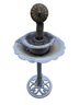Galvanized Water Fountain With Wrought Iron Base, Couple Under A Parasol - #FF
