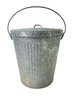 Vintage TRUSTWORTHY Galvanized Ware Trash Bin With Lid - #S14-4