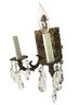 Pair Of Electrified Brass Wall Sconces With Pendalogues (Made In Spain) - #S9-1